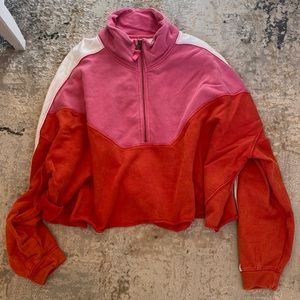 Free People Split Second Half Zip Pull Over